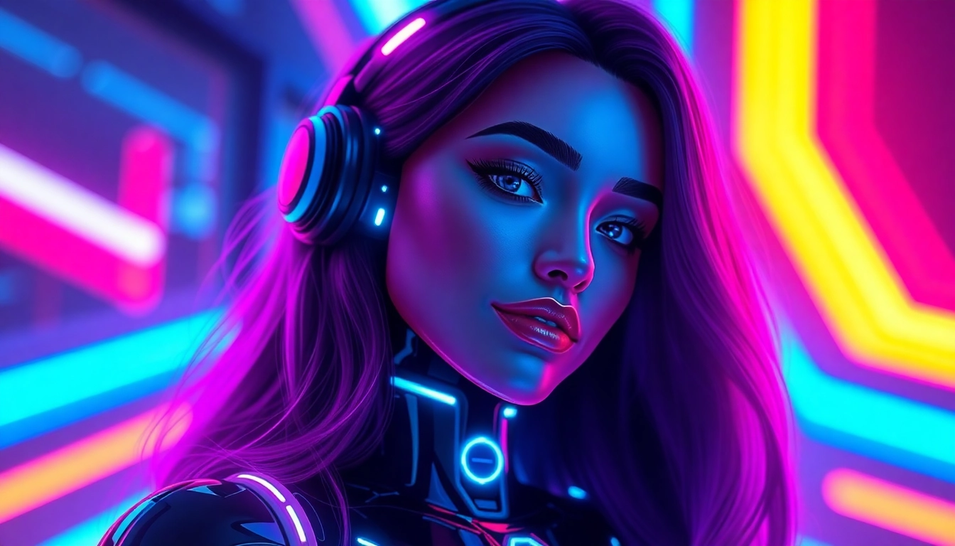 AI girlfriend engaging in realistic conversation on a sleek digital screen, highlighting advanced virtual companionship technology for users