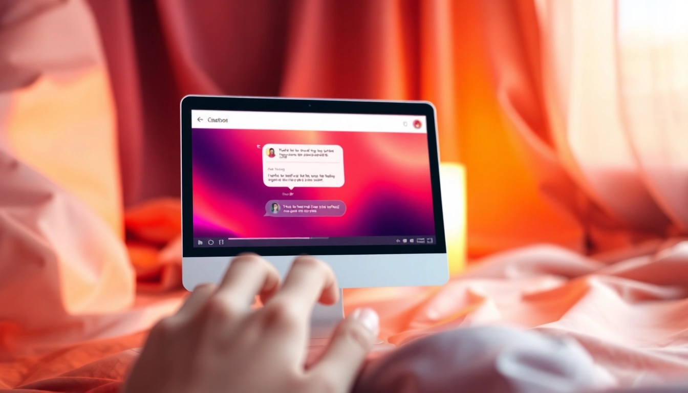 Close-up of a smartphone displaying a suggestive chat interface in a warm, intimate setting.