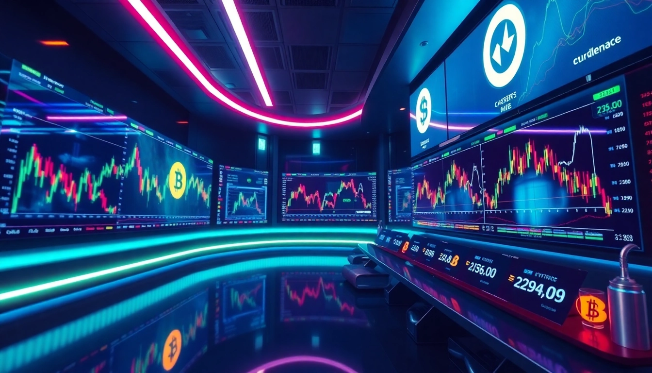 Cryptocurrency Trading News updates showing digital currency charts and market activity for traders