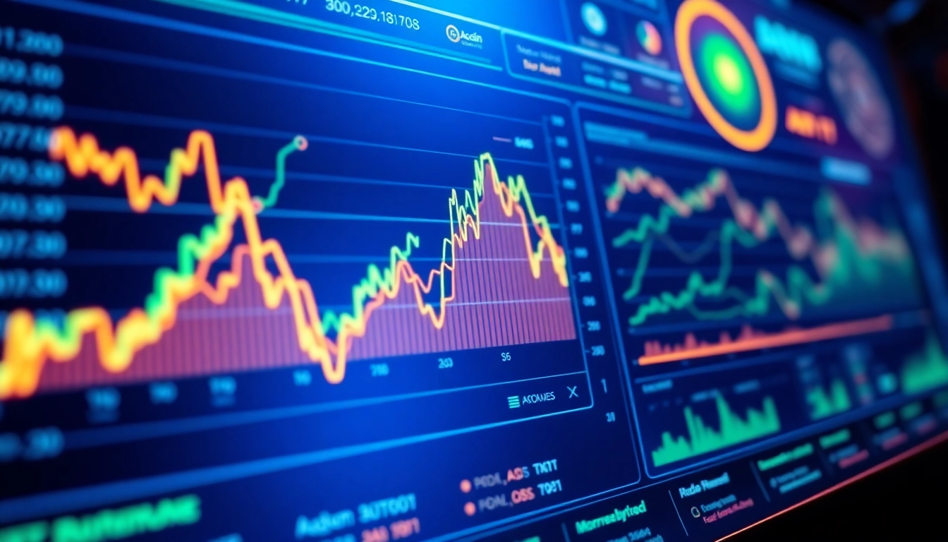Dynamic aicoin data visualization on digital dashboard highlighting market trends and analysis
